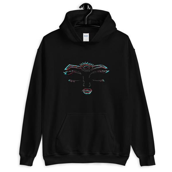 Unisex “Third Eye Glitch” Hooded Sweatshirt (Black)