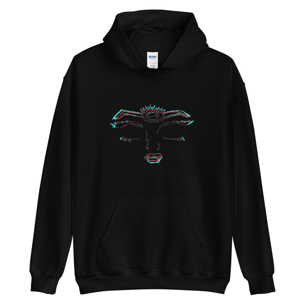 Unisex “Third Eye Glitch” Hooded Sweatshirt (Black)