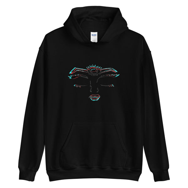 Unisex “Third Eye Glitch” Hooded Sweatshirt (Black)