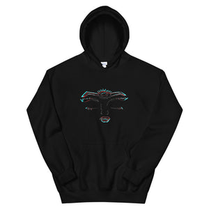 Unisex “Third Eye Glitch” Hooded Sweatshirt (Black)