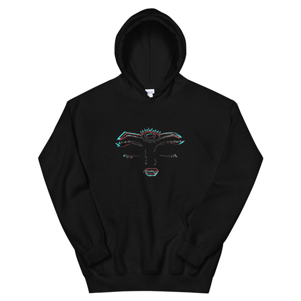 Unisex “Third Eye Glitch” Hooded Sweatshirt (Black)